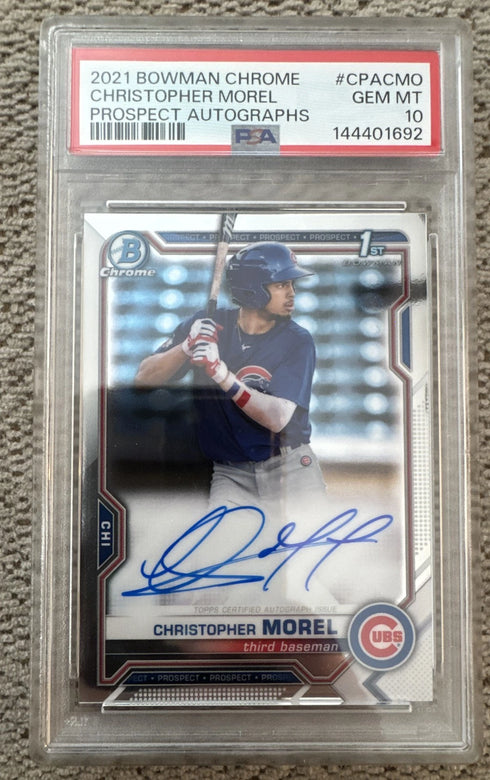 2021 Bowman Chrome - Prospect Autographs Christopher Morel #CPA-CMO PSA 10