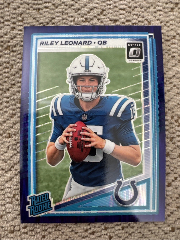2025 Panini Donruss Optic Rated Rookie Riley Leonard #255 Purple Shock
