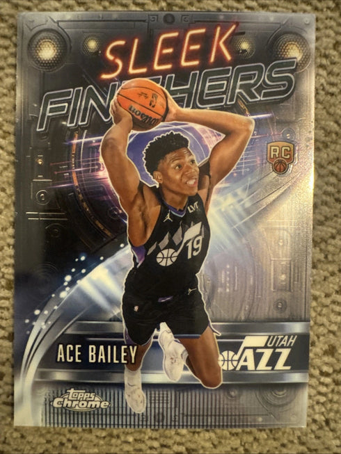 2025-26 Topps Chrome Ace Bailey Sleek Finishers SF-25 Utah Jazz RC