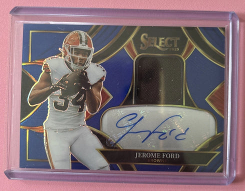 2025 Panini Select Jerome Ford Blue Prizm Patch Auto /149 #SME-JFD