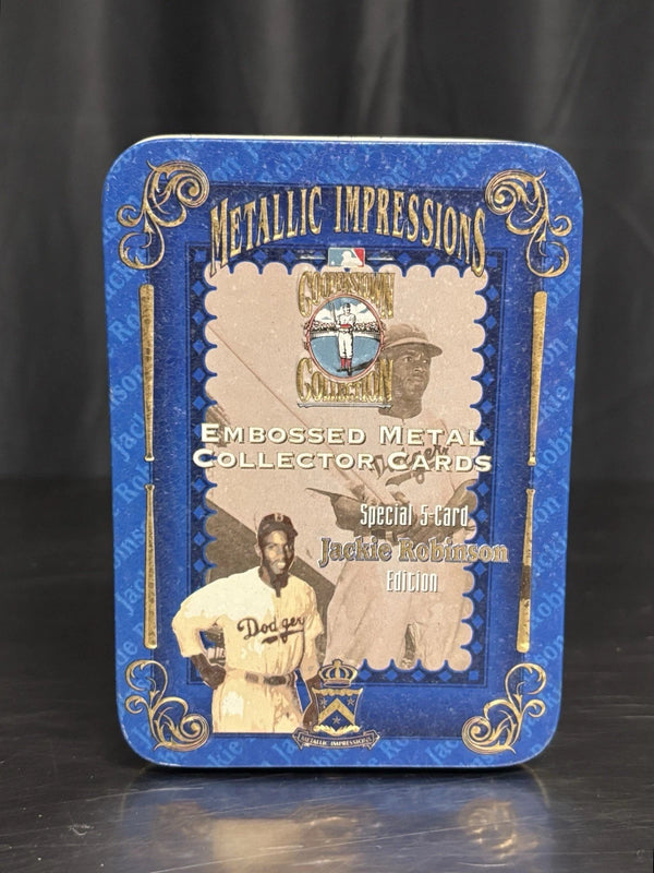 Jackie Robinson 1996 Metallic Impressions Brooklyn Dodgers 5 Card Metal Set