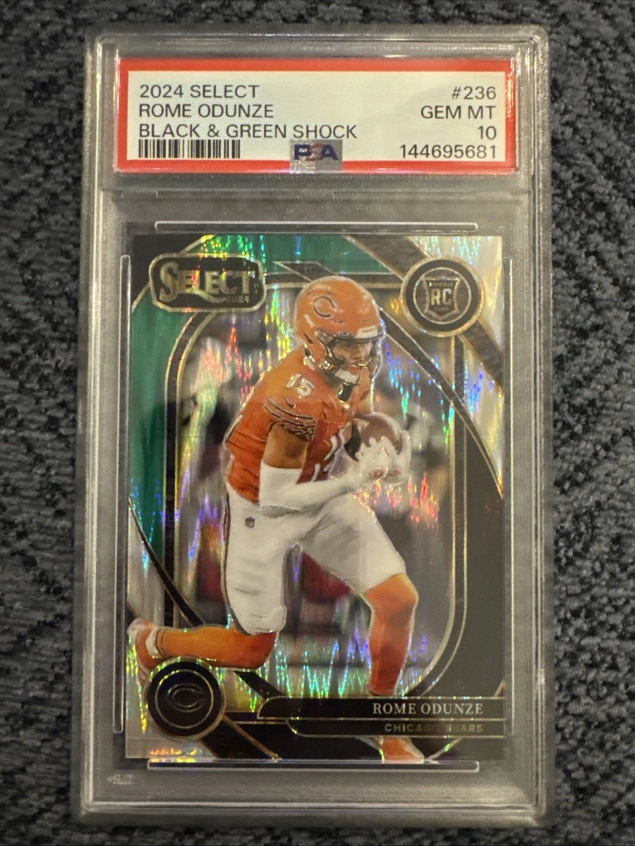 2024 Select Rome Odunze Black & Green Shock #236 PSA 10 – Dazzle