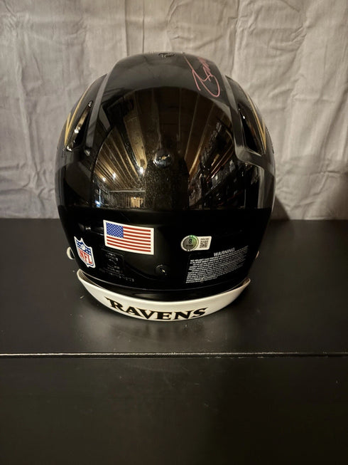 Zay Flowers Signed Ravens Full Size Authentic Speed flex Helmet Beckett COA