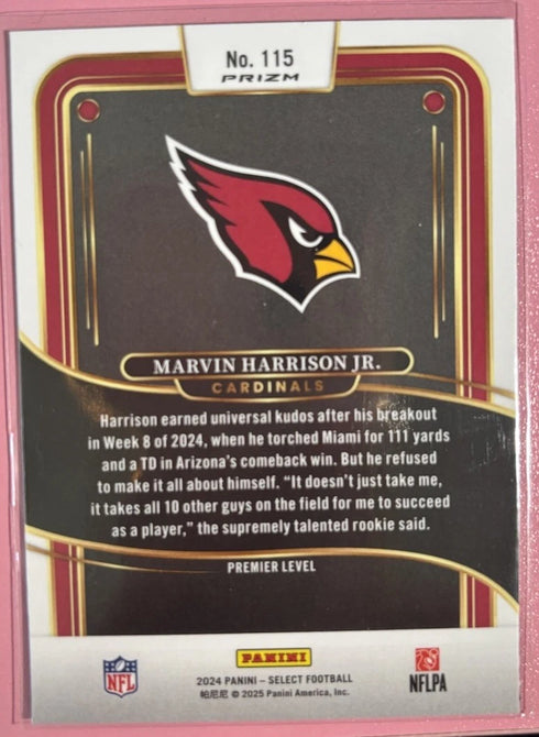 2024 Select Marvin Harrison Jr Premier Level Black & Red Shock Refractor