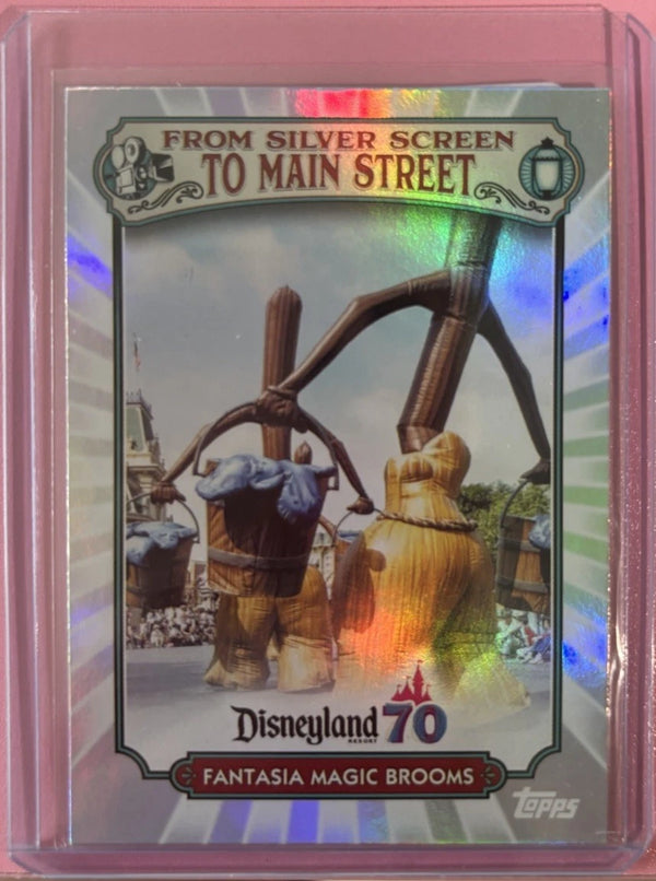 2025 Topps Disneyland 70th Rainbow Foil Main Street Fantasia Magic Brooms MS-8