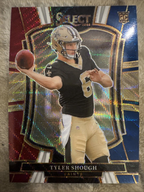 2025 Panini Select - Premier Level Tyler Shough #141 Tri-Color Prizm /299 (RC)