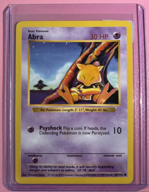 Abra 43/102 Base Set Regular Common Unlimited English 30HP Basic