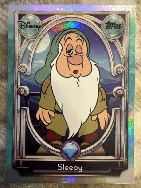Sleepy Disney Topps Chrome 2025 Refractor Snow White #103
