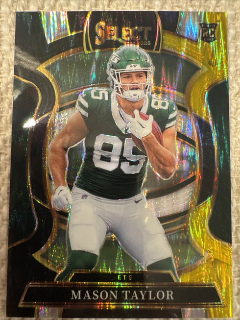 2025 Panini Select - Concourse Mason Taylor #76 Black & Gold Shock Prizm (RC)