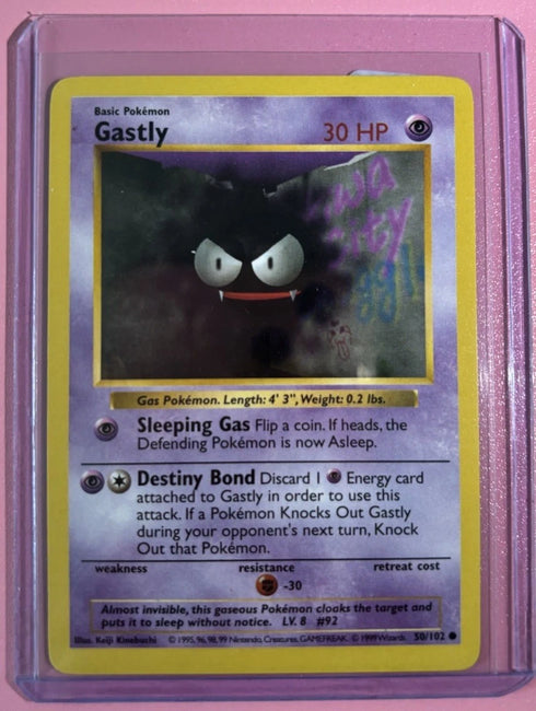 Gastly 75/130 Base Set 2 Vintage Pokémon Card MP-HP