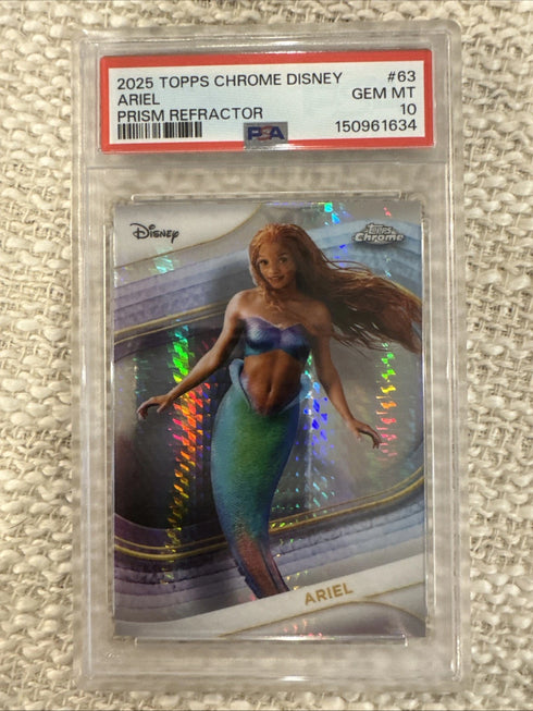 2025 Topps Chrome Disney Ariel #63 Prism Refractor PSA 10