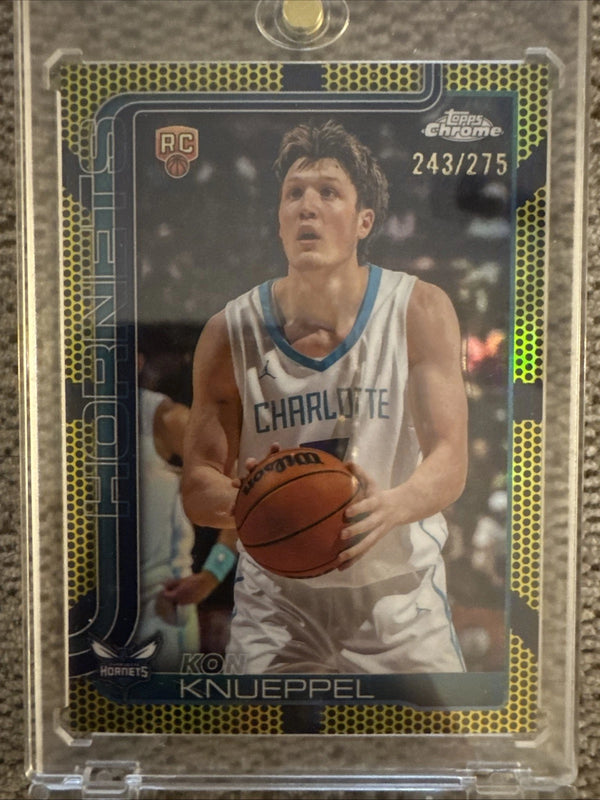 2025-26 Topps Chrome - Kon Knueppel #254 Yellow Basketball Refractor /275 (RC)