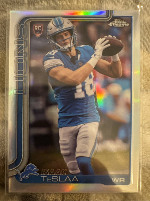 2025 Topps Chrome Isaac TeSlaa Detroit Lions Rookie Refractor #320