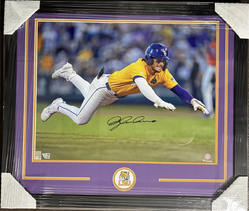 LSU Dylan Crews Signed 16x20 Framed Photo Fanatics COA