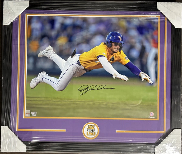 LSU Dylan Crews Signed 16x20 Framed Photo Fanatics COA