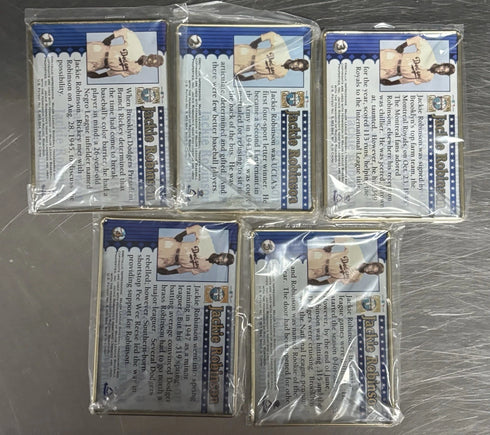 Jackie Robinson 1996 Metallic Impressions Brooklyn Dodgers 5 Card Metal Set