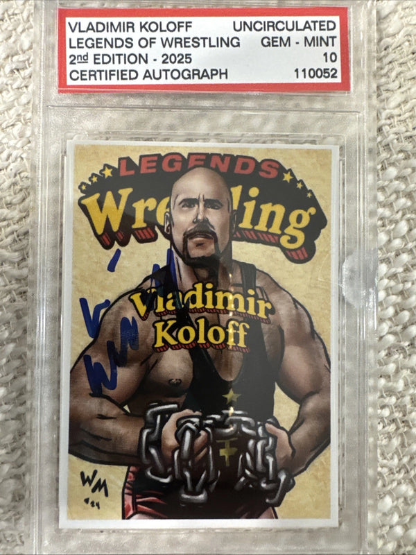 2025 Legends Of Wrestling Vladimir Koloff Mint 10 Certified Autograph
