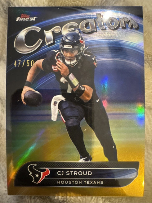 2025 Topps Chrome CJ Stroud Creators Gold Refractor /50 Houston Texans