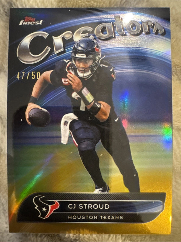 2025 Topps Chrome CJ Stroud Creators Gold Refractor /50 Houston Texans