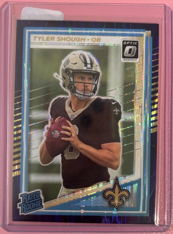 2025 Panini Donruss Optic - Rated Rookie Tyler Shough #223 Purple Shock Prizm