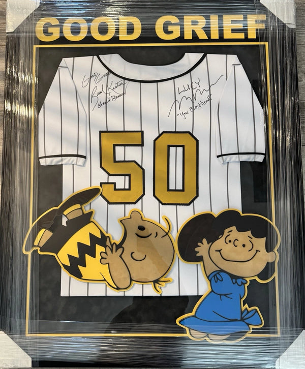 Brad Kesten ‘Charlie Brown’ & Melanie John ‘Lucy’ Signed Framed Jersey
