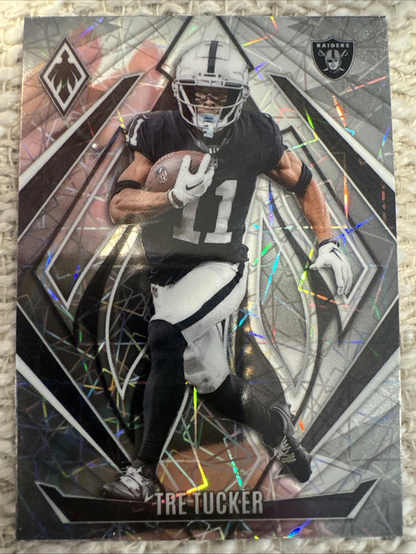 2024 Panini Phoenix Tre Tucker Las Vegas Raiders #136 Silver Lazer