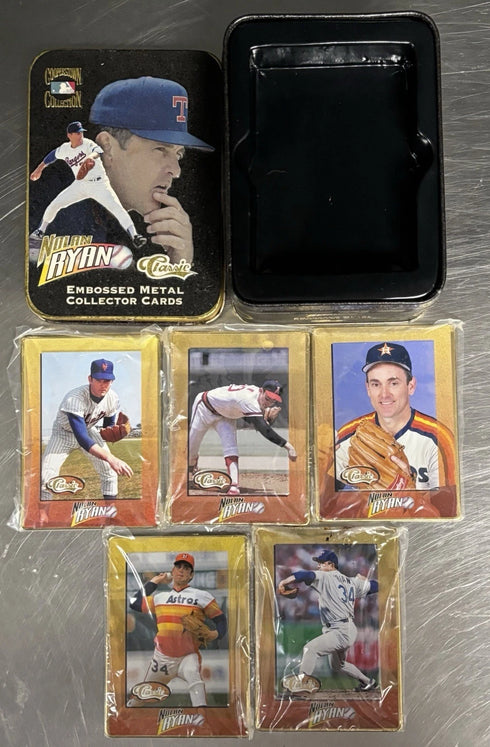 Nolan Ryan 1995 Metallic Impressions Texas Rangers 5 Card Metal Set