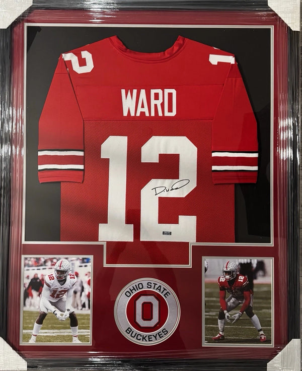 Denzel Ward Ohio State Buckeyes Signed Framed Jersey PTS Cert