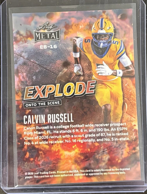 2026 Leaf Metal Calvin Russell Explode Onto The Scene /7 Syracuse