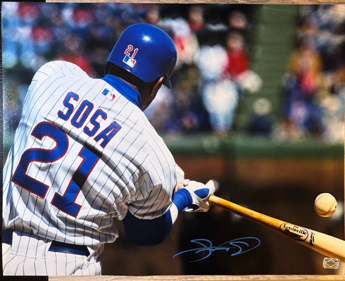 SAMMY SOSA SIGNED 16X20 WITH JSA COA - CHICAGO CUBS