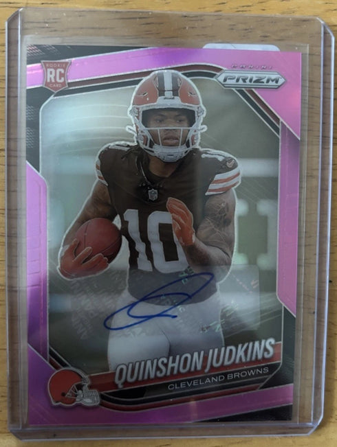 2025 Panini Prizm - Rookies Quinshon Judkins #313 Pink Prizm Autographs