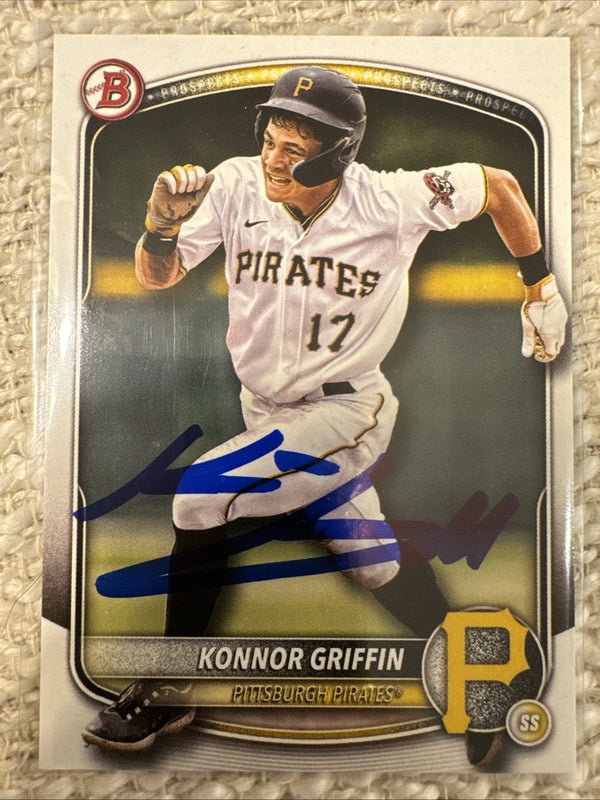 2025 Bowman Prospect Konnor Griffin Signed Autograph Card Pittsburgh Pirates
