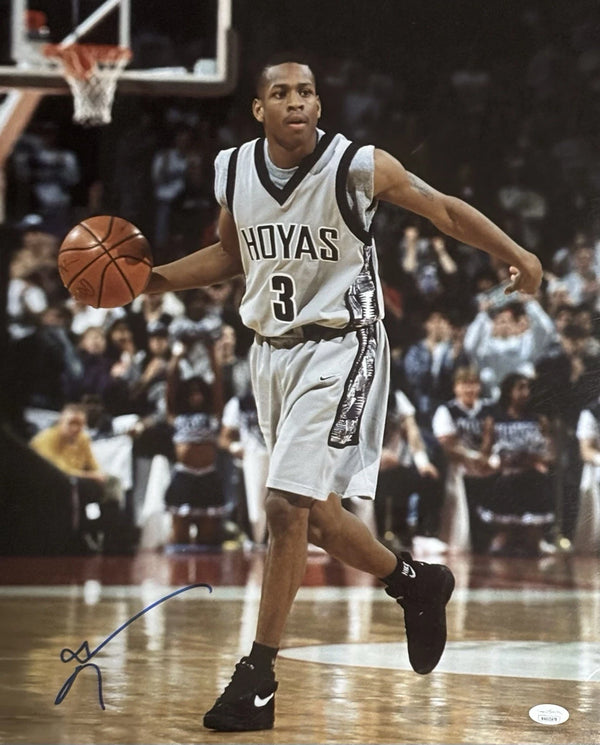 Georgetown Hoyas Allen Iverson Signed 16x20 Standing JSA
