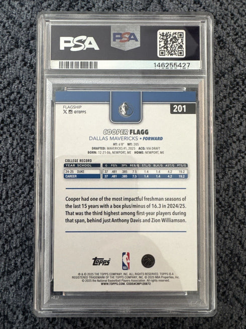 2025-26 Topps - Cooper Flagg #201 (RC) PSA 9