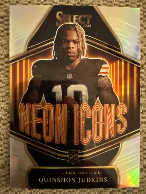 2025 Panini Select Neon Icons Silver Prizm #4 Quinshon Judkins Rookie RC B