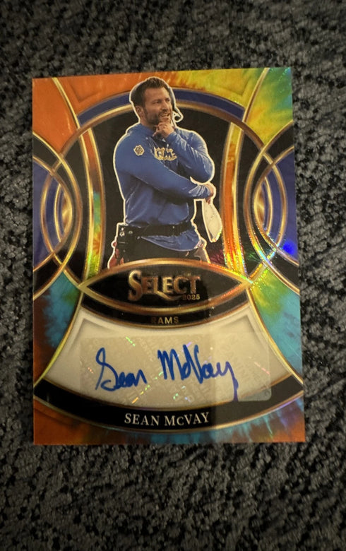 2025 Panini Select - Signatures Sean McVay #SP-SMY Tie-Dye Prizm /25 RC