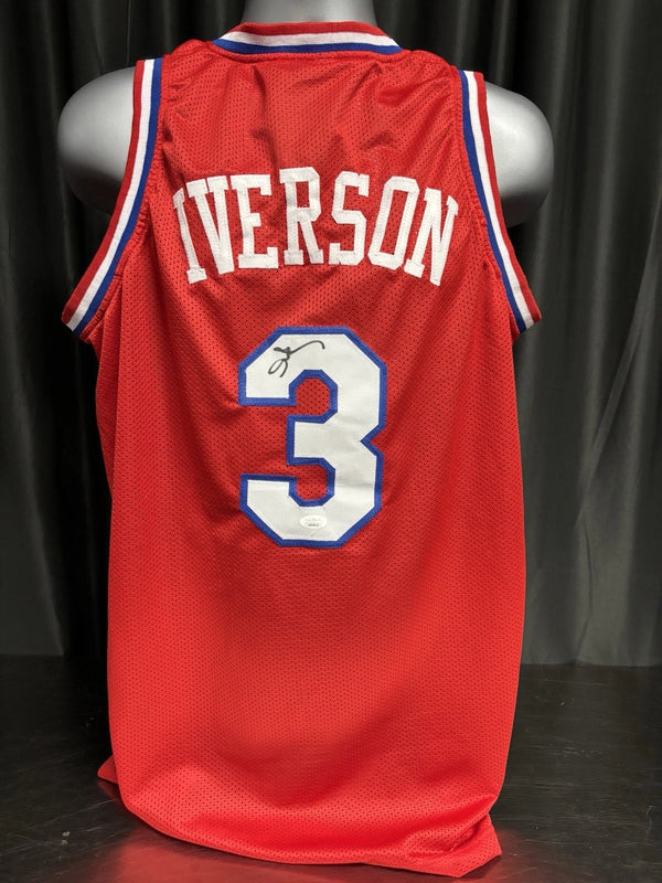 Philadelphia 76ers Allen Iverson Signed Red Jersey JSA