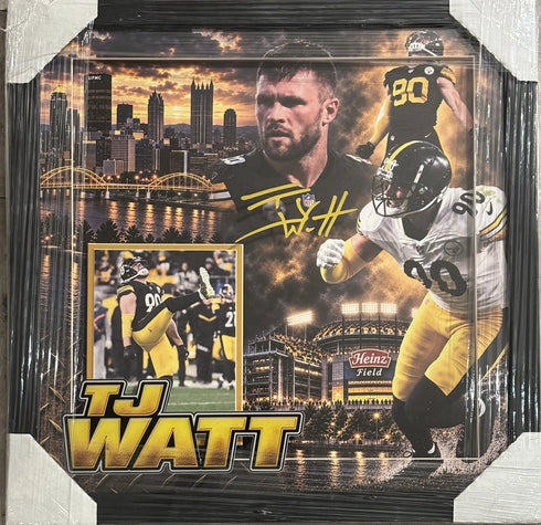 Pittsburgh Steelers TJ Watt Facsimile Autograph 20x20 Framed Photo