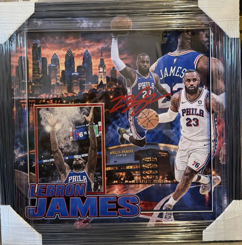 Philadelphia 76ers Lebron James Facsimile Autographed Framed Photo