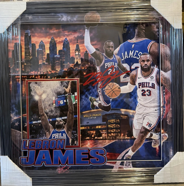 Philadelphia 76ers Lebron James Facsimile Autographed Framed Photo