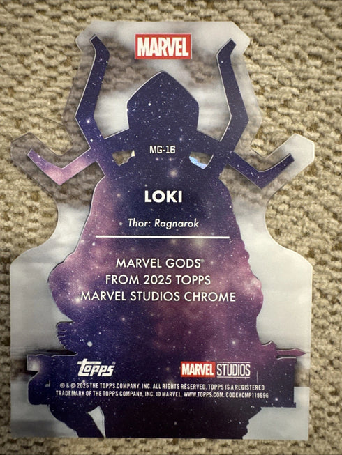 2025 Topps Chrome MARVEL STUDIOS Die Cut LOKI, MARVEL GODS Insert #MG-16