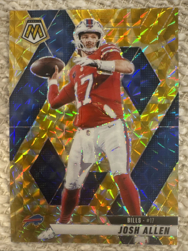 Josh Allen 2025 Panini Mosaic - #150 Reactive Yellow Mosaic Prizm