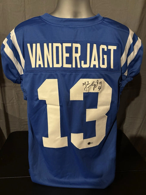 Mike Vanderjagt Indianapolis Colts Signed Custom Game Cut Jersey Beckett Coa