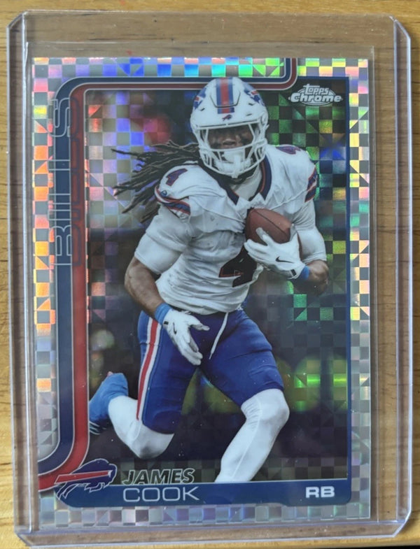 2025 Topps Chrome X-Fractor James Cook #35 Buffalo Bills NFL Football Card