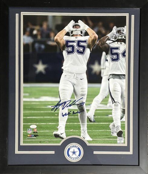 Dallas Cowboys Leighton Vander Esch Signed Framed Inscr 16x20 Photo JSA