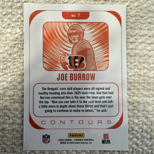 2025 Panini Phoenix Joe Burrow Contours Insert #7 Bengals NFL Original Football