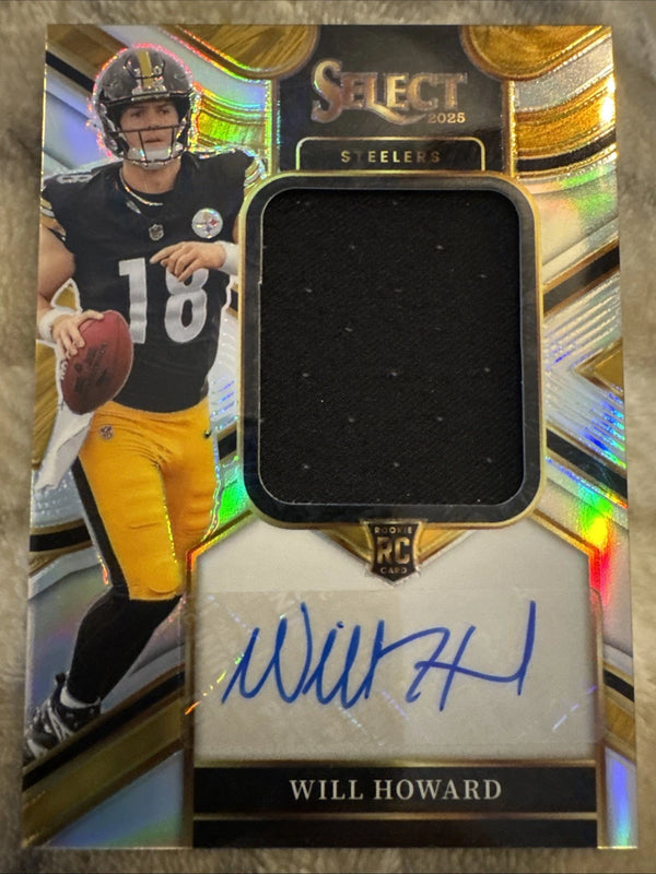 2025 Panini Select Will Howard Steelers Jumbo Rookie Prizm Autograph /249