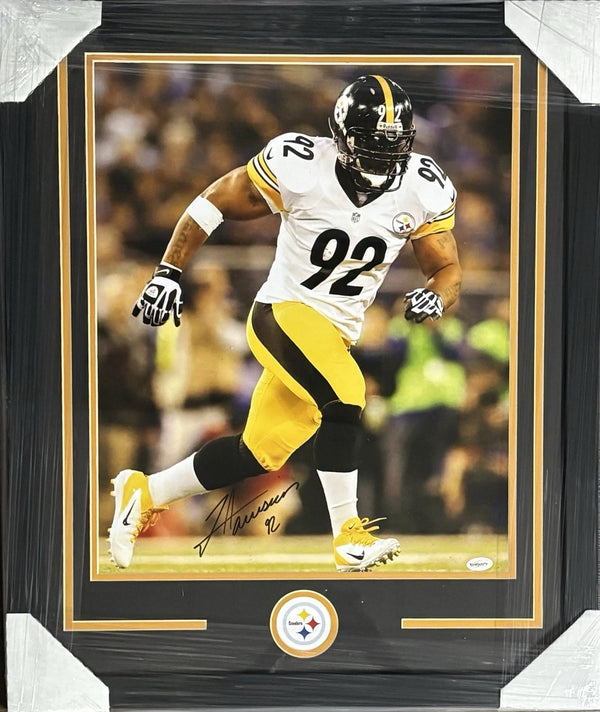 Pittsburgh Steelers James Harrison Signed Framed 16x20 Running COA