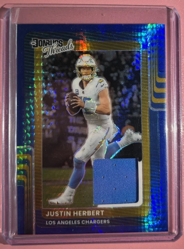 2025 Panini Donruss Optic Justin Herbert Blue Hyper Patch Chargers ⚡️