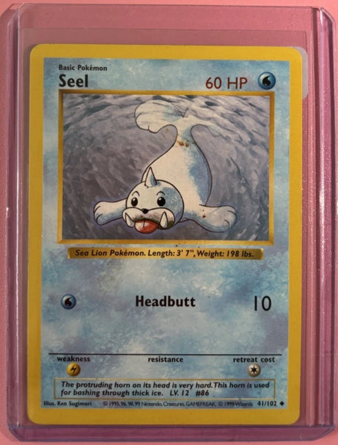 Pokémon Seel Base Set 2 061/130 Uncommon 60 HP Headbutt Regular Card